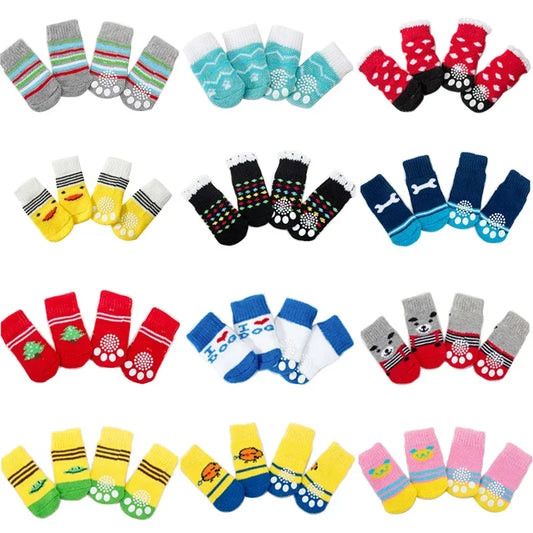 4pcs/set Anti Slip Christmas Socks