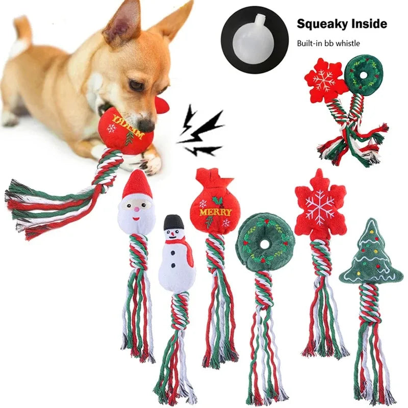 Interactive Squeaky Christmas chew Toys